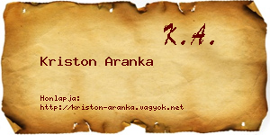 Kriston Aranka névjegykártya