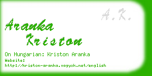 aranka kriston business card